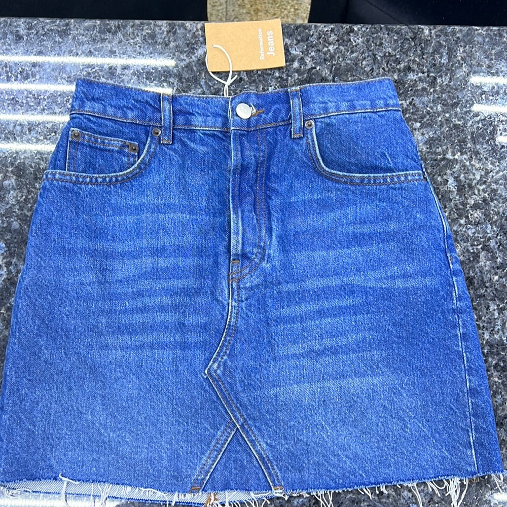 Reformation Jean Mini Skirt